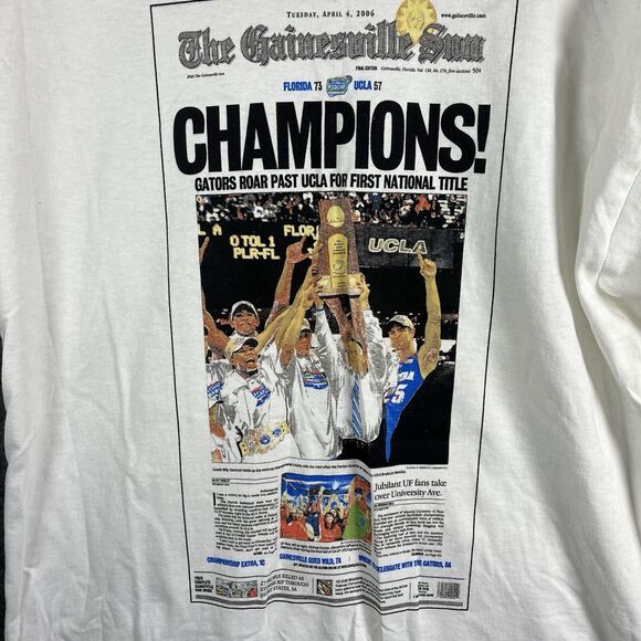 VTG Florida Gators 2006 NCAA Basketball Champions Newspaper Graphic Shirt Large - Picture 6 of 6